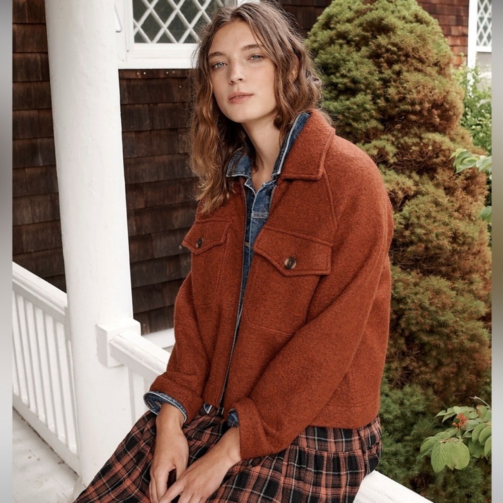 Madewell Wool Cropped Shacket